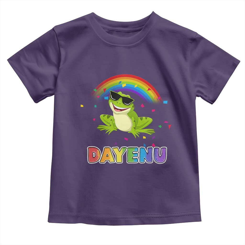 Funny Dayenu Frog Rainbow Toddler T Shirt Passover Celebration with Pride Vibes