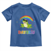 Funny Dayenu Frog Rainbow Toddler T Shirt Passover Celebration with Pride Vibes