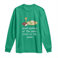 Funny Passover Seder Long Sleeve Shirt What Happens At The Seder Stays At The Seder Jewish Holiday