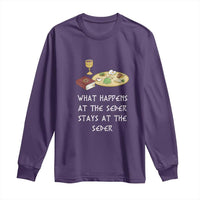 Funny Passover Seder Long Sleeve Shirt What Happens At The Seder Stays At The Seder Jewish Holiday