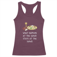 Funny Passover Seder Racerback Tank Top What Happens At The Seder Stays At The Seder Jewish Holiday