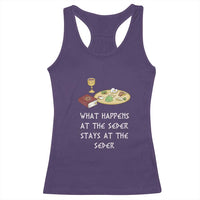 Funny Passover Seder Racerback Tank Top What Happens At The Seder Stays At The Seder Jewish Holiday