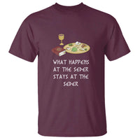 Funny Passover Seder T Shirt What Happens At The Seder Stays At The Seder Jewish Holiday