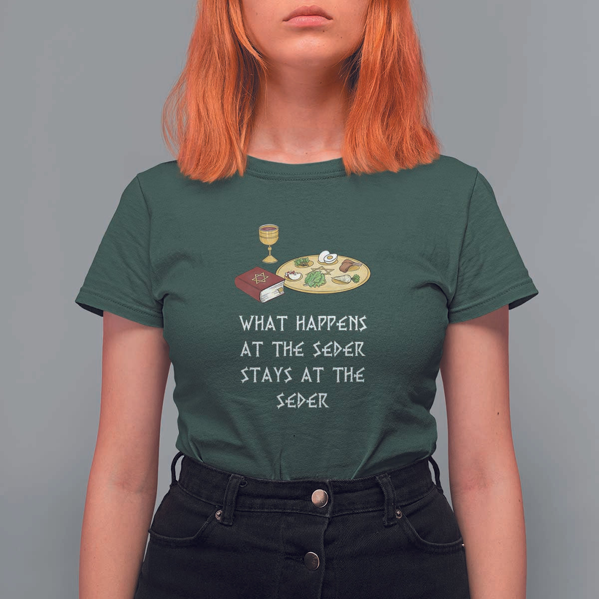 Funny Passover Seder T Shirt For Women What Happens At The Seder Stays At The Seder Jewish Holiday