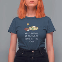 Funny Passover Seder T Shirt For Women What Happens At The Seder Stays At The Seder Jewish Holiday