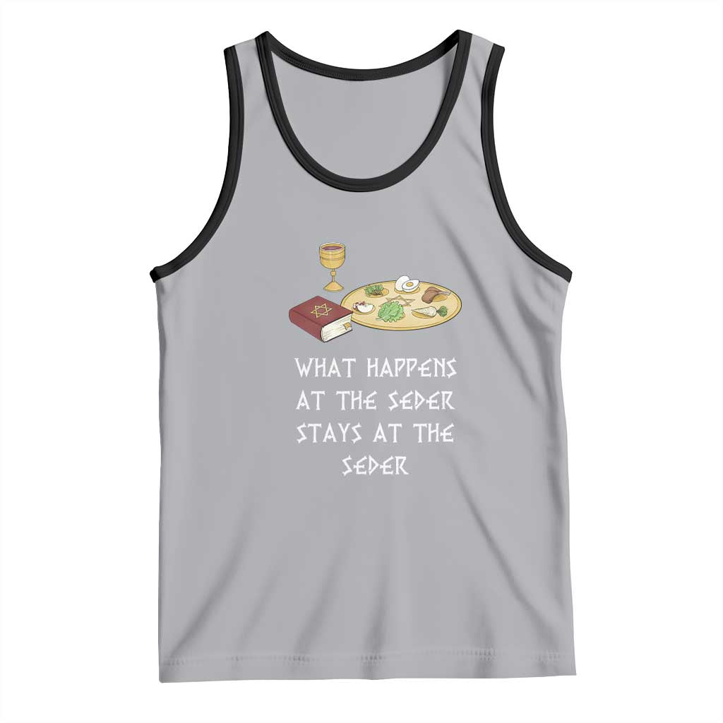 Funny Passover Seder Tank Top What Happens At The Seder Stays At The Seder Jewish Holiday