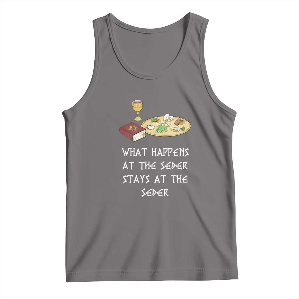 Funny Passover Seder Tank Top What Happens At The Seder Stays At The Seder Jewish Holiday