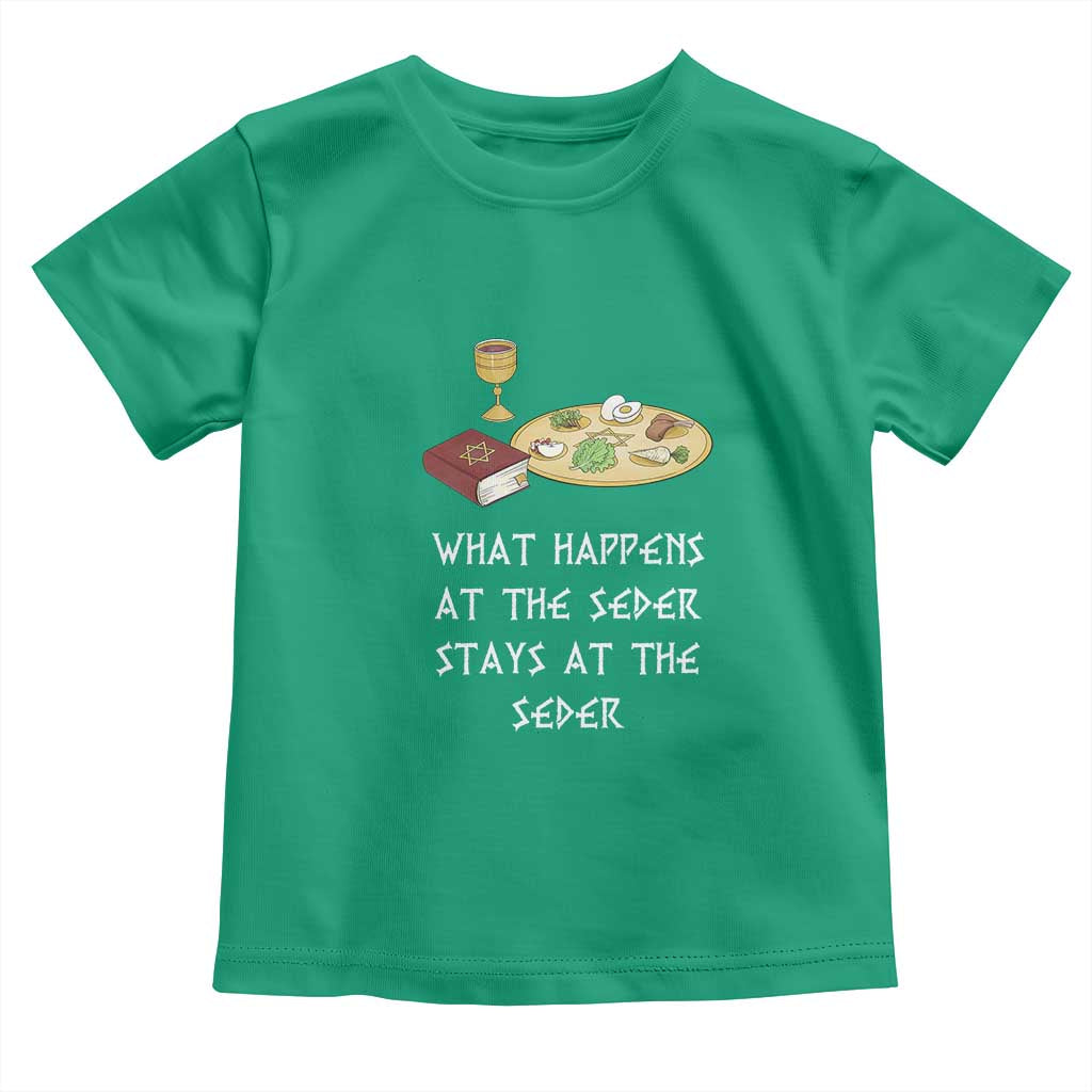 Funny Passover Seder Toddler T Shirt What Happens At The Seder Stays At The Seder Jewish Holiday