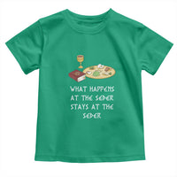 Funny Passover Seder Toddler T Shirt What Happens At The Seder Stays At The Seder Jewish Holiday