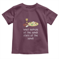 Funny Passover Seder Toddler T Shirt What Happens At The Seder Stays At The Seder Jewish Holiday