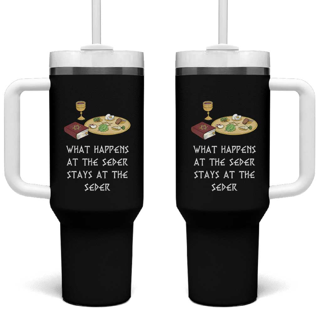 Funny Passover Seder Tumbler With Handle What Happens At The Seder Stays At The Seder Jewish Holiday