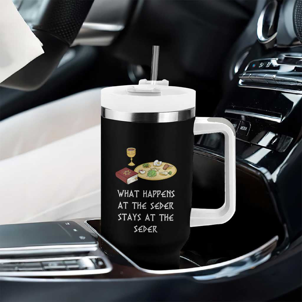 Funny Passover Seder Tumbler With Handle What Happens At The Seder Stays At The Seder Jewish Holiday
