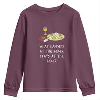 Funny Passover Seder Youth Sweatshirt What Happens At The Seder Stays At The Seder Jewish Holiday