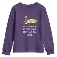 Funny Passover Seder Youth Sweatshirt What Happens At The Seder Stays At The Seder Jewish Holiday