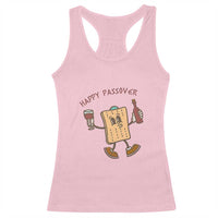 Happy Passover Matzah Drinking Racerback Tank Top Wine and Matzo Matzatarian Funny Pesach Jewish