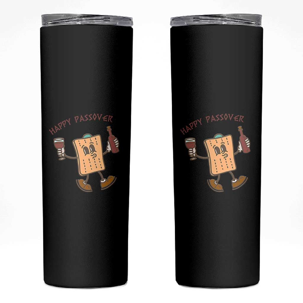 Happy Passover Matzah Drinking Skinny Tumbler Wine and Matzo Matzatarian Funny Pesach Jewish