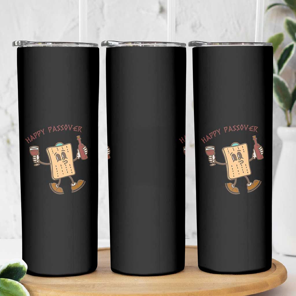 Happy Passover Matzah Drinking Skinny Tumbler Wine and Matzo Matzatarian Funny Pesach Jewish