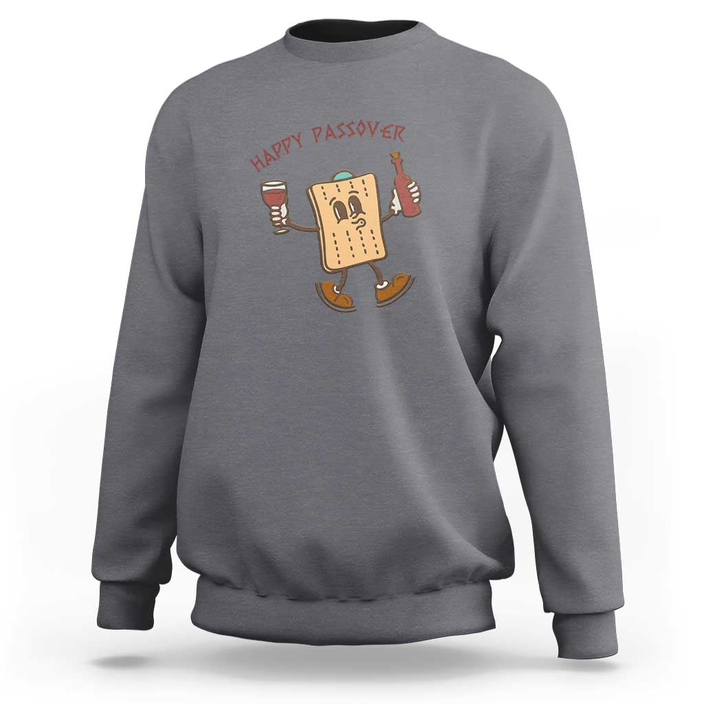 Happy Passover Matzah Drinking Sweatshirt Wine and Matzo Matzatarian Funny Pesach Jewish