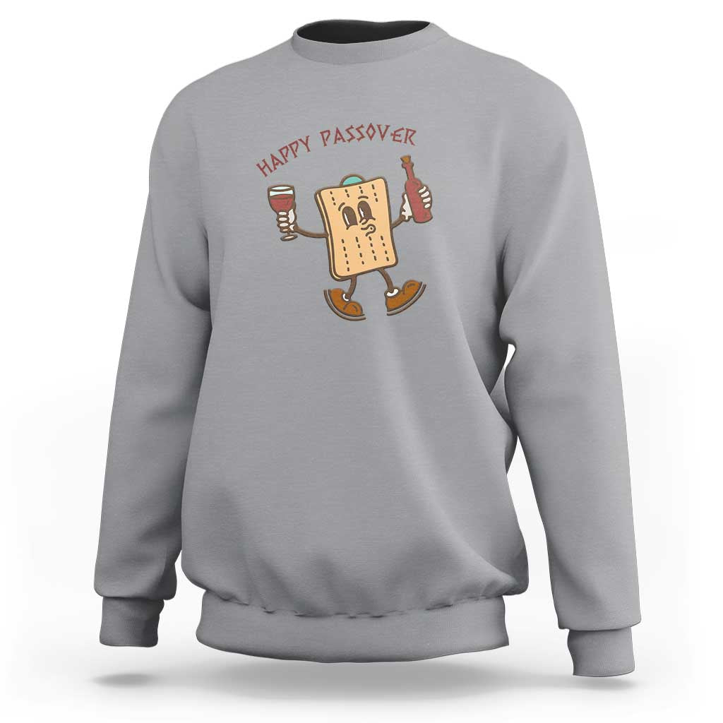 Happy Passover Matzah Drinking Sweatshirt Wine and Matzo Matzatarian Funny Pesach Jewish