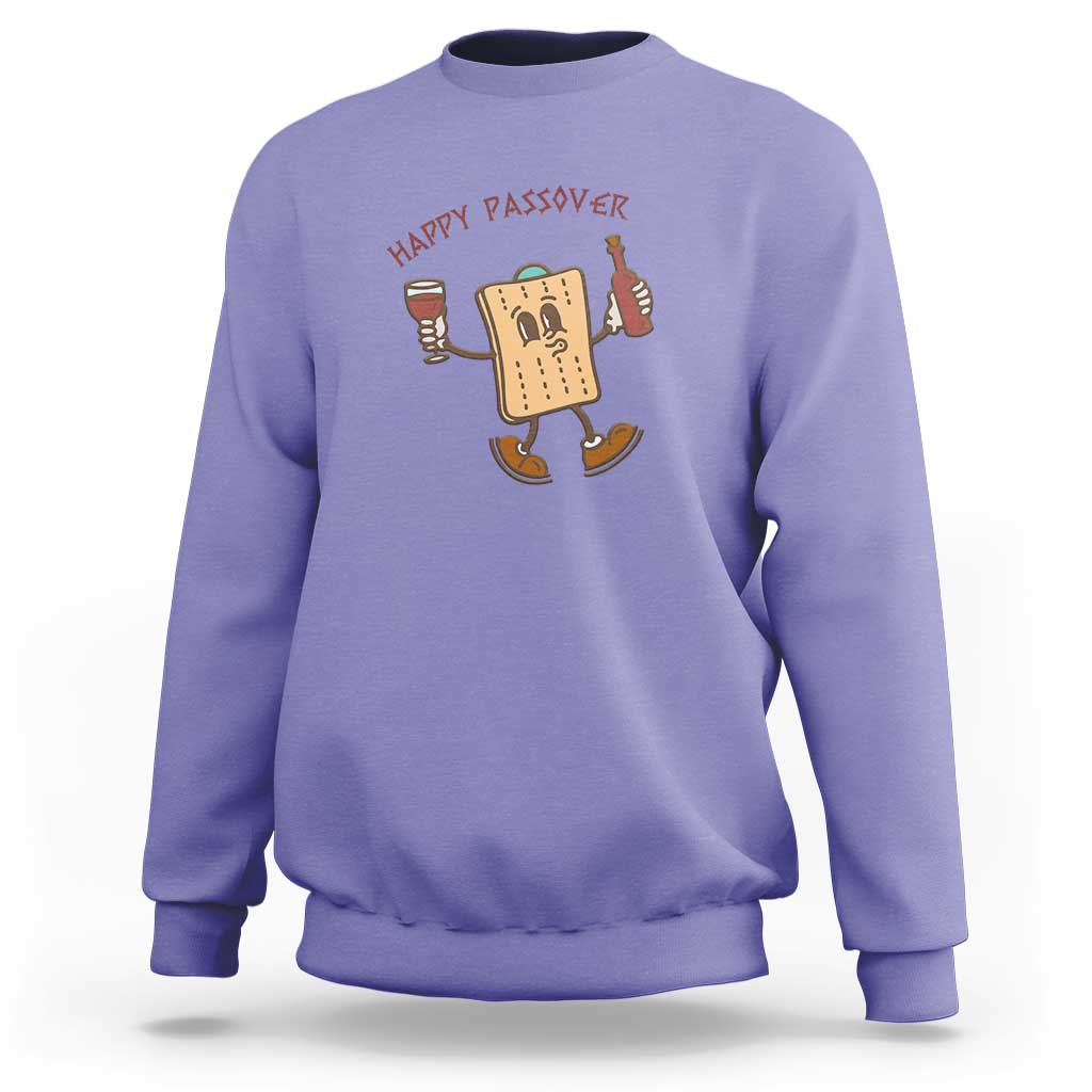 Happy Passover Matzah Drinking Sweatshirt Wine and Matzo Matzatarian Funny Pesach Jewish