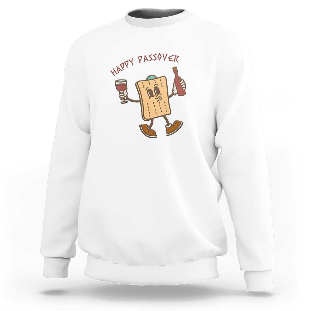 Happy Passover Matzah Drinking Sweatshirt Wine and Matzo Matzatarian Funny Pesach Jewish
