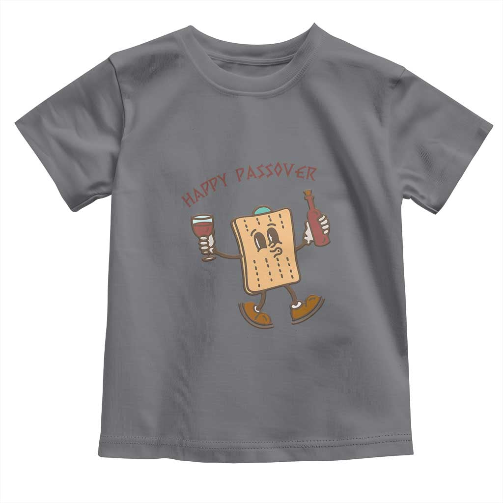 Happy Passover Matzah Drinking Toddler T Shirt Wine and Matzo Matzatarian Funny Pesach Jewish