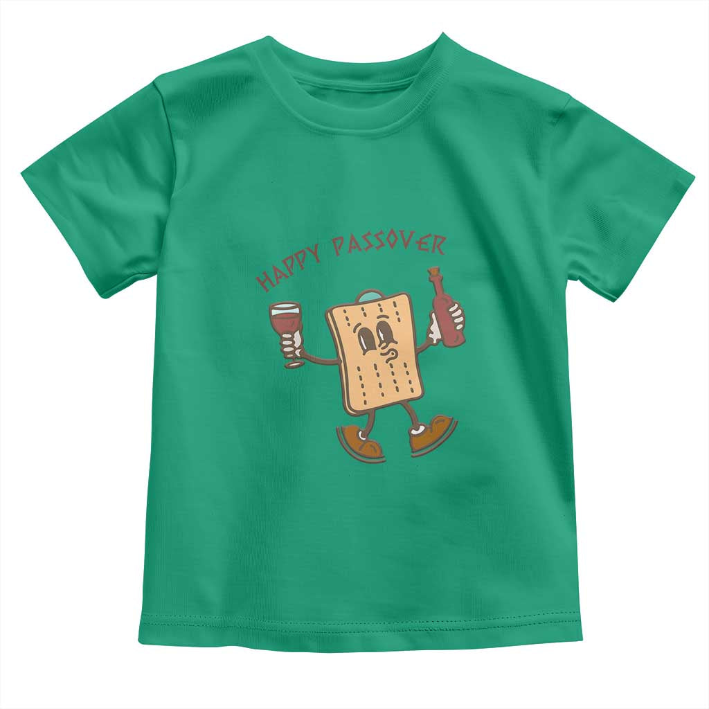 Happy Passover Matzah Drinking Toddler T Shirt Wine and Matzo Matzatarian Funny Pesach Jewish
