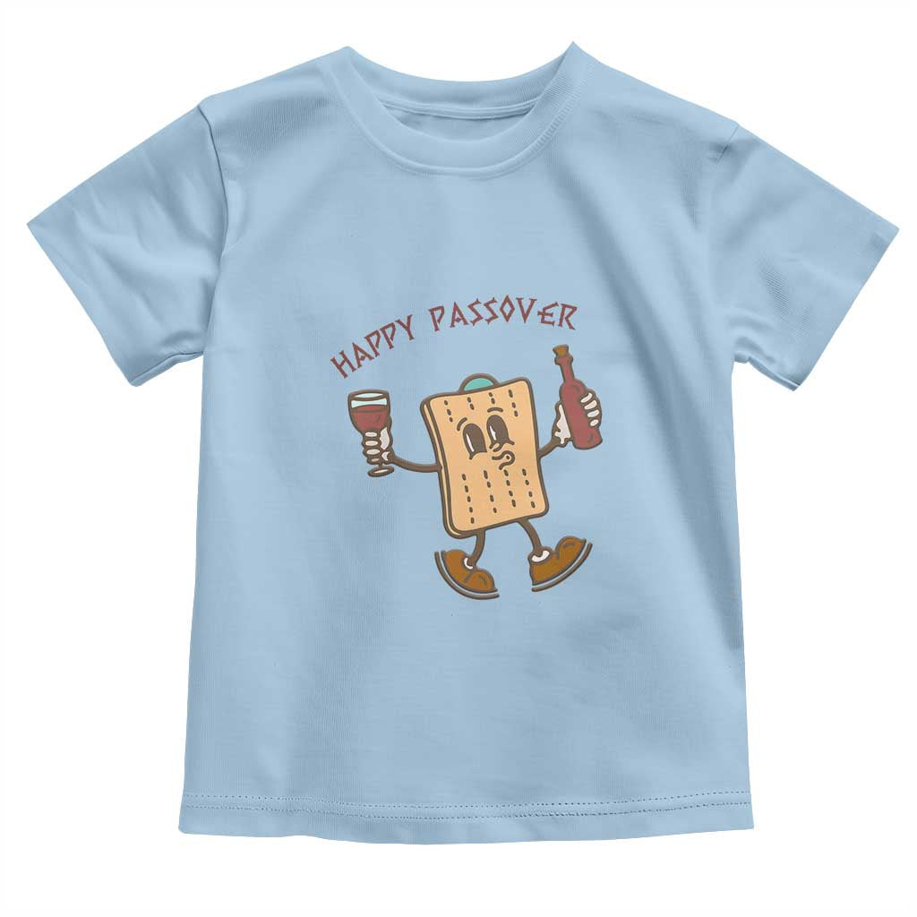 Happy Passover Matzah Drinking Toddler T Shirt Wine and Matzo Matzatarian Funny Pesach Jewish