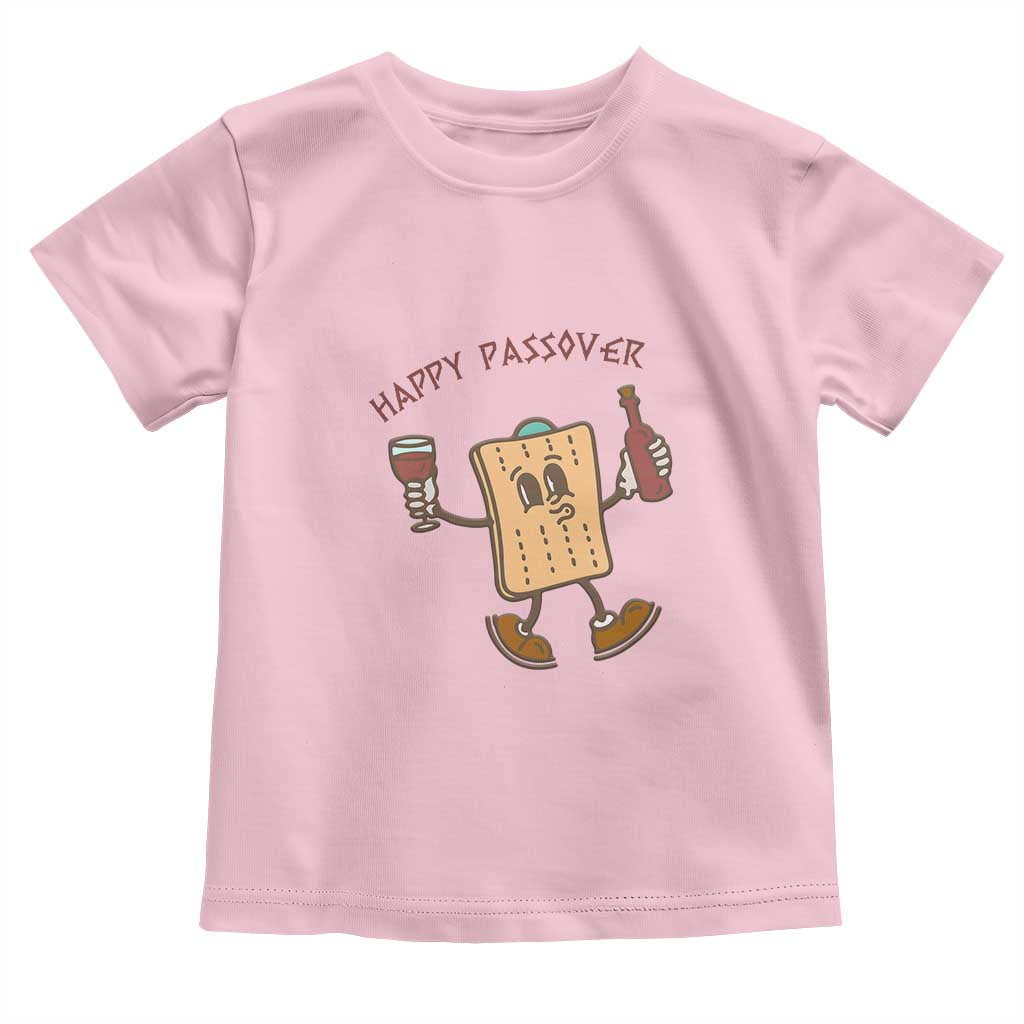 Happy Passover Matzah Drinking Toddler T Shirt Wine and Matzo Matzatarian Funny Pesach Jewish