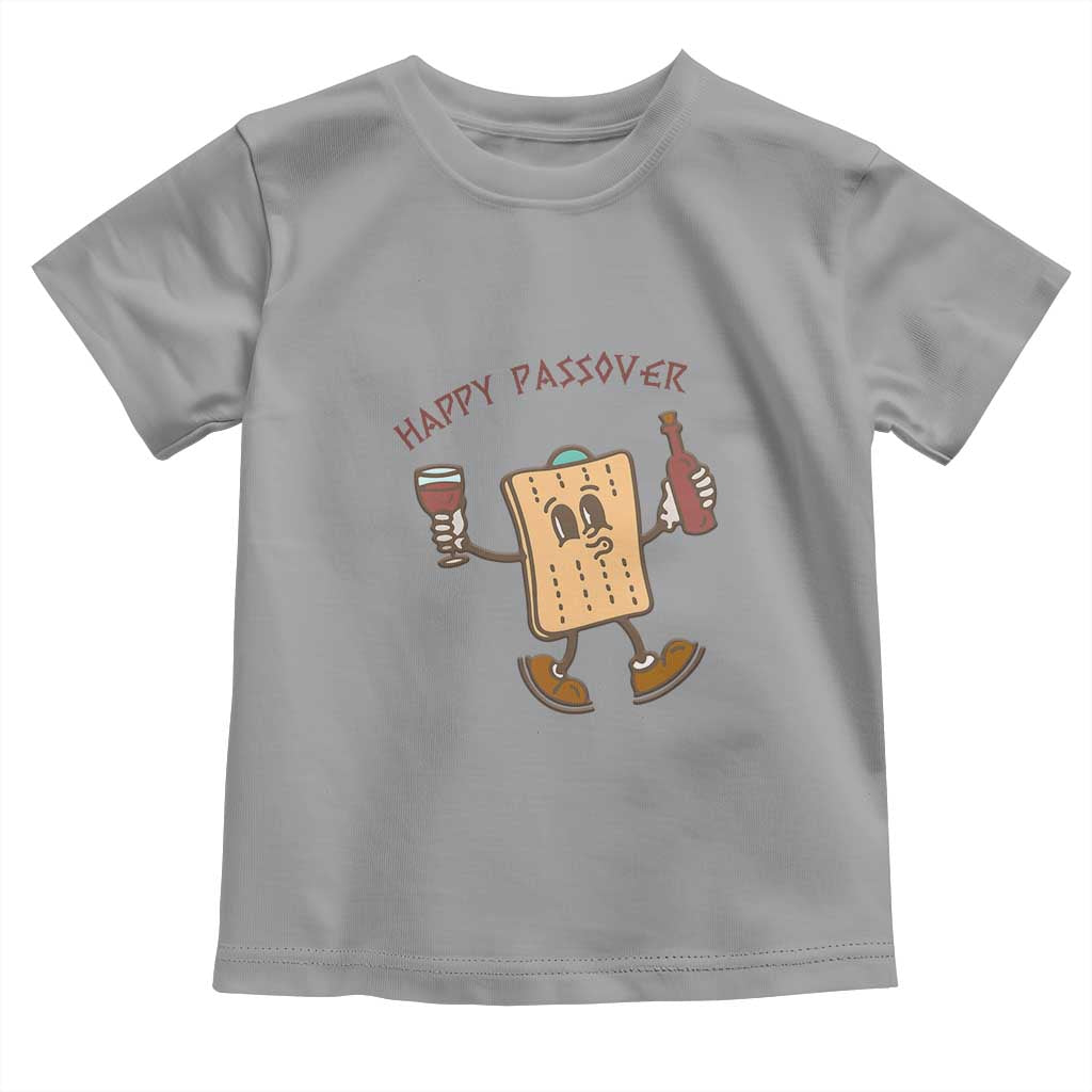 Happy Passover Matzah Drinking Toddler T Shirt Wine and Matzo Matzatarian Funny Pesach Jewish