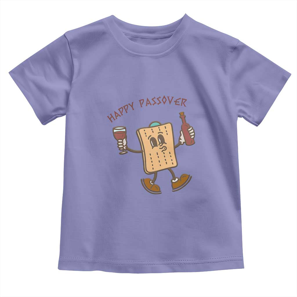 Happy Passover Matzah Drinking Toddler T Shirt Wine and Matzo Matzatarian Funny Pesach Jewish