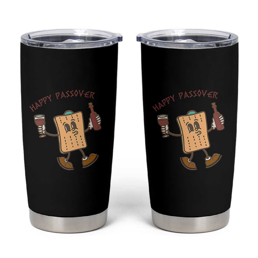 Happy Passover Matzah Drinking Tumbler Cup Wine and Matzo Matzatarian Funny Pesach Jewish