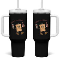 Happy Passover Matzah Drinking Tumbler With Handle Wine and Matzo Matzatarian Funny Pesach Jewish