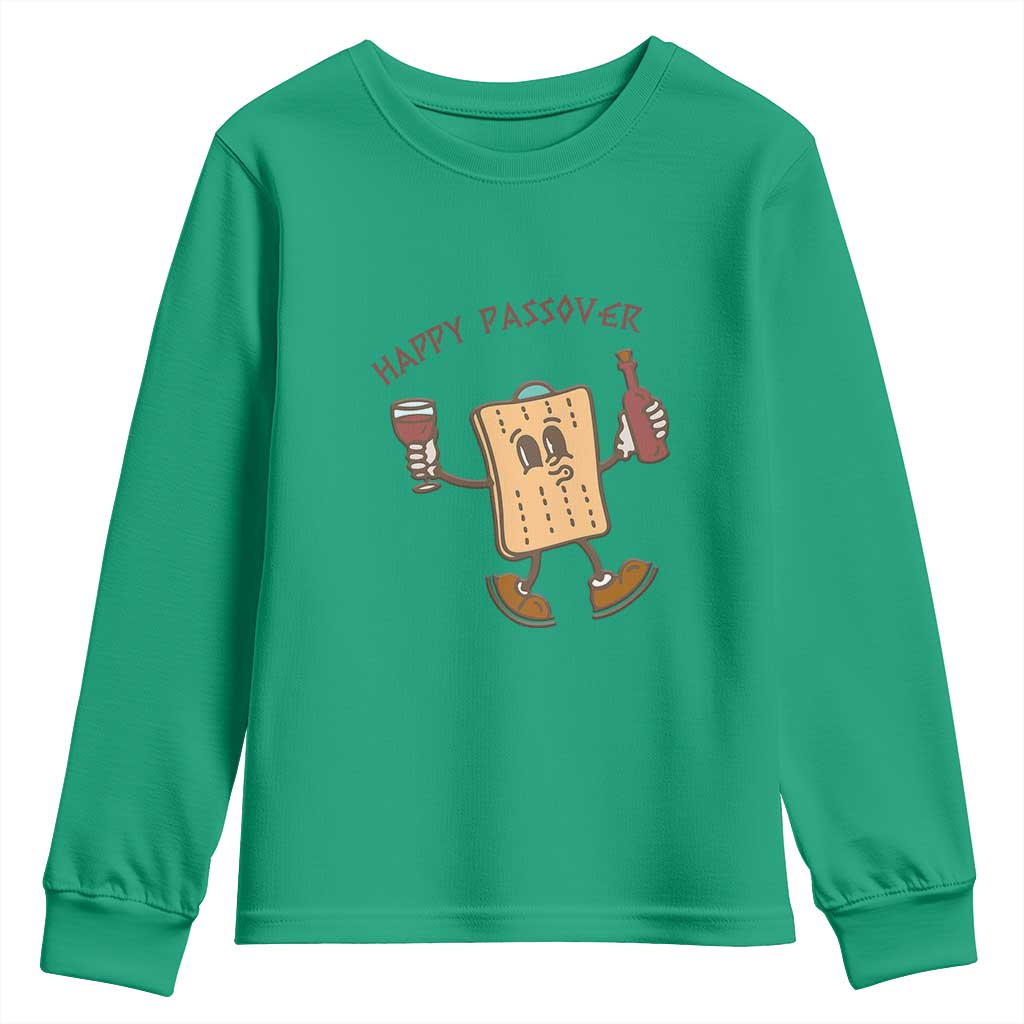 Happy Passover Matzah Drinking Youth Sweatshirt Wine and Matzo Matzatarian Funny Pesach Jewish