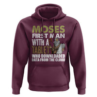 Funny Passover Jewish Tech Pun Hoodie Moses First Man with a Tablet Who Downloaded Data from the Cloud