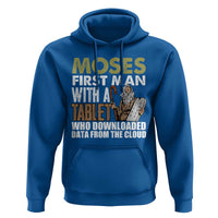 Funny Passover Jewish Tech Pun Hoodie Moses First Man with a Tablet Who Downloaded Data from the Cloud