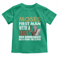 Funny Passover Jewish Tech Pun Toddler T Shirt Moses First Man with a Tablet Who Downloaded Data from the Cloud