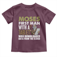 Funny Passover Jewish Tech Pun Toddler T Shirt Moses First Man with a Tablet Who Downloaded Data from the Cloud
