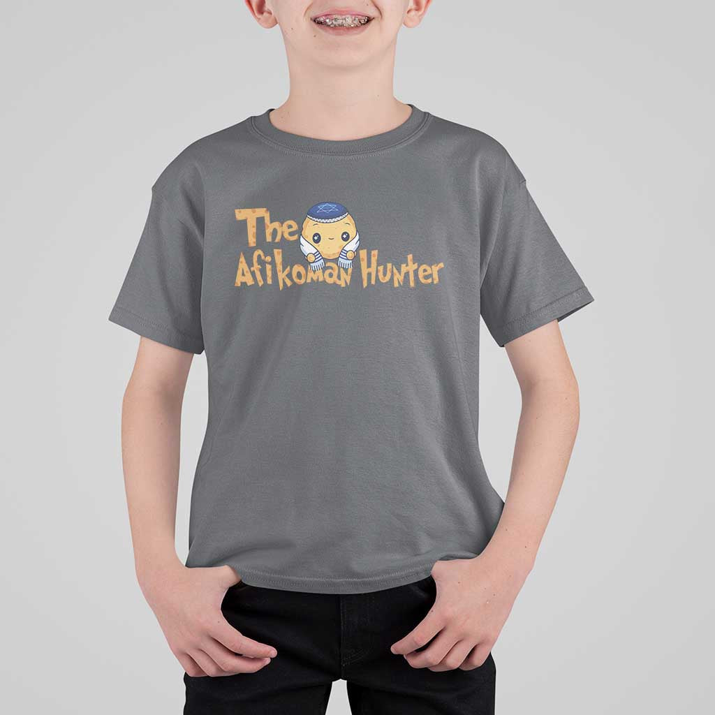 Funny Passover T Shirt For Kid Afikoman Hunter Jewish Family Seder Matzah