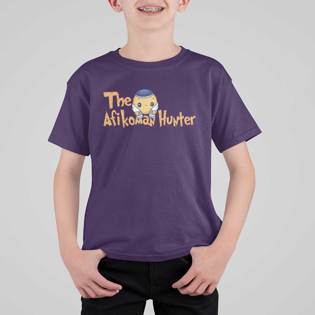 Funny Passover T Shirt For Kid Afikoman Hunter Jewish Family Seder Matzah