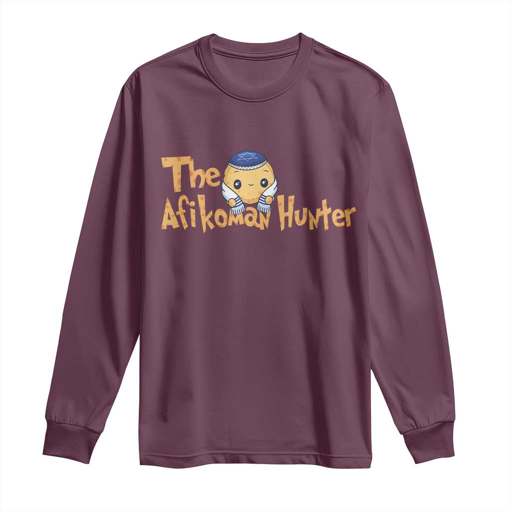 Funny Passover Long Sleeve Shirt Afikoman Hunter Jewish Family Seder Matzah