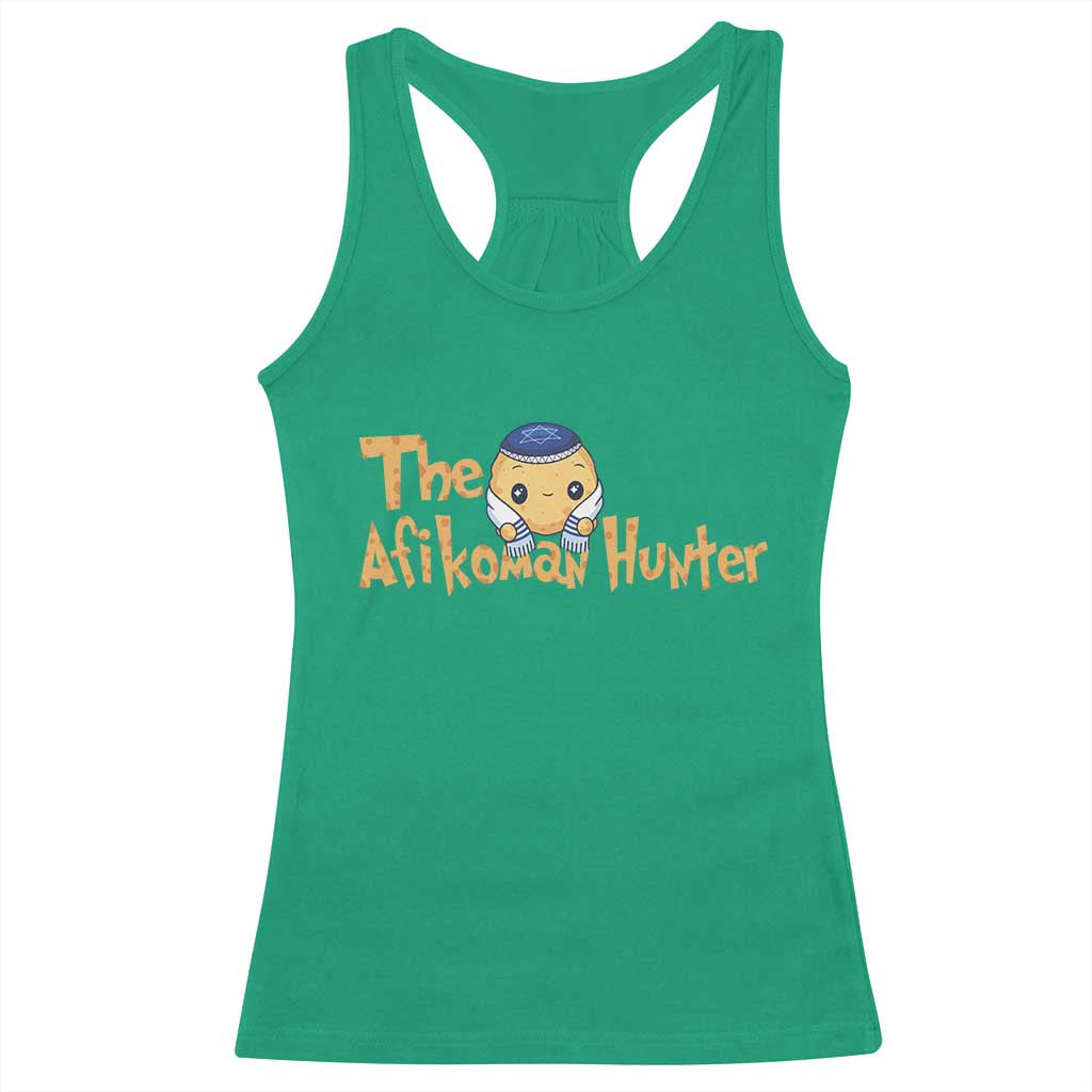 Funny Passover Racerback Tank Top Afikoman Hunter Jewish Family Seder Matzah