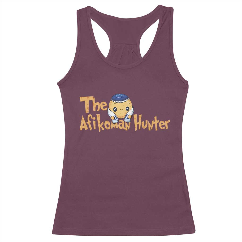 Funny Passover Racerback Tank Top Afikoman Hunter Jewish Family Seder Matzah