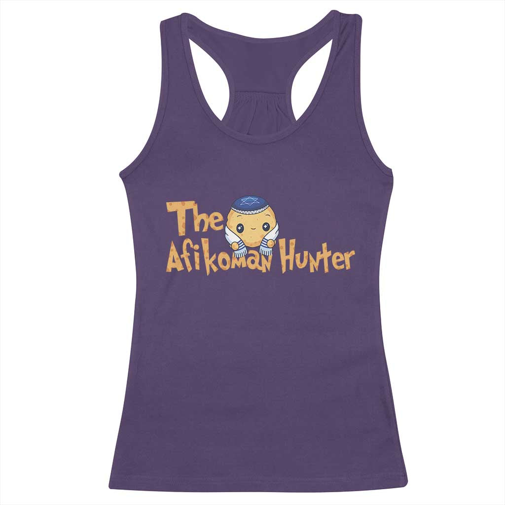 Funny Passover Racerback Tank Top Afikoman Hunter Jewish Family Seder Matzah