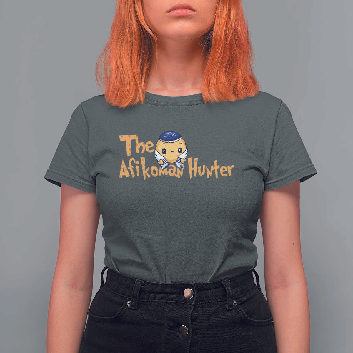 Funny Passover T Shirt For Women Afikoman Hunter Jewish Family Seder Matzah