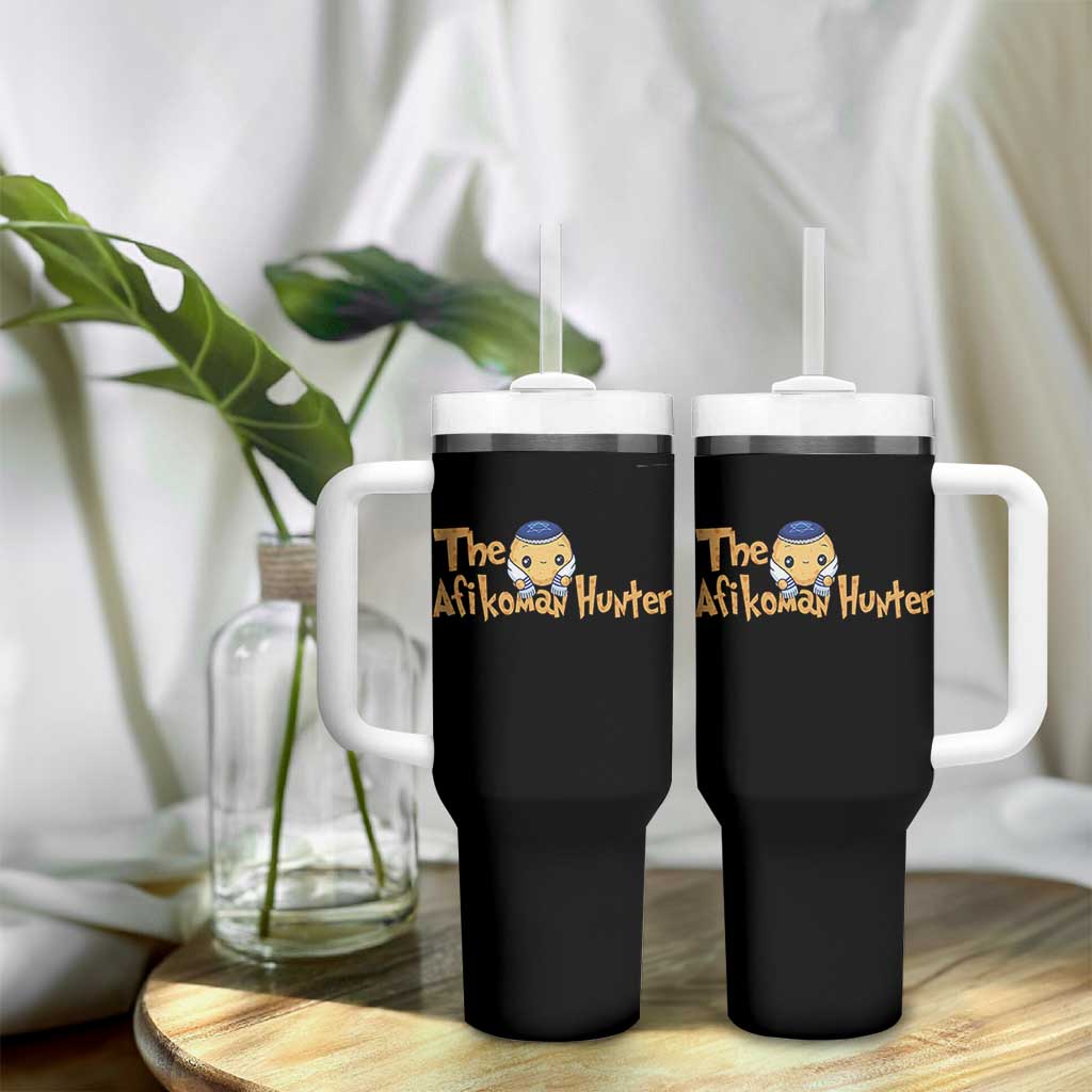 Funny Passover Tumbler With Handle Afikoman Hunter Jewish Family Seder Matzah