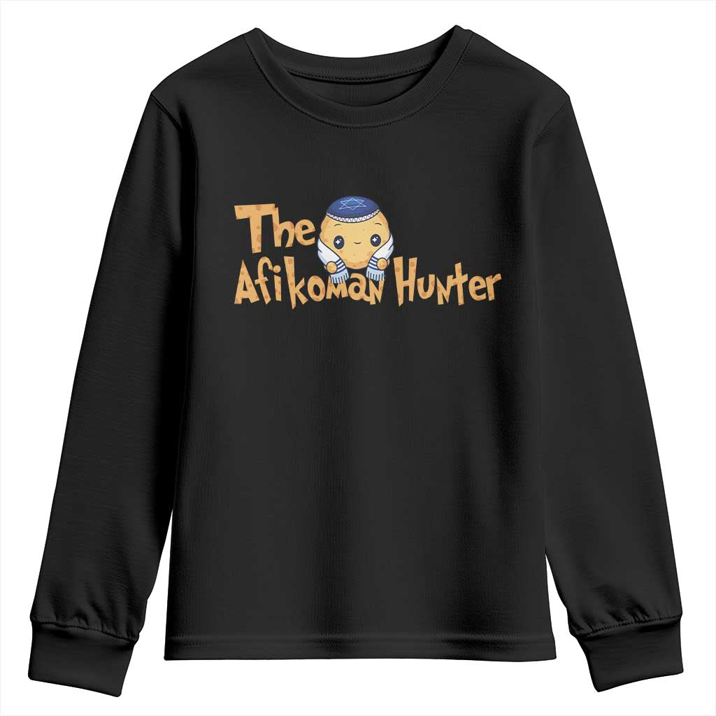Funny Passover Youth Sweatshirt Afikoman Hunter Jewish Family Seder Matzah