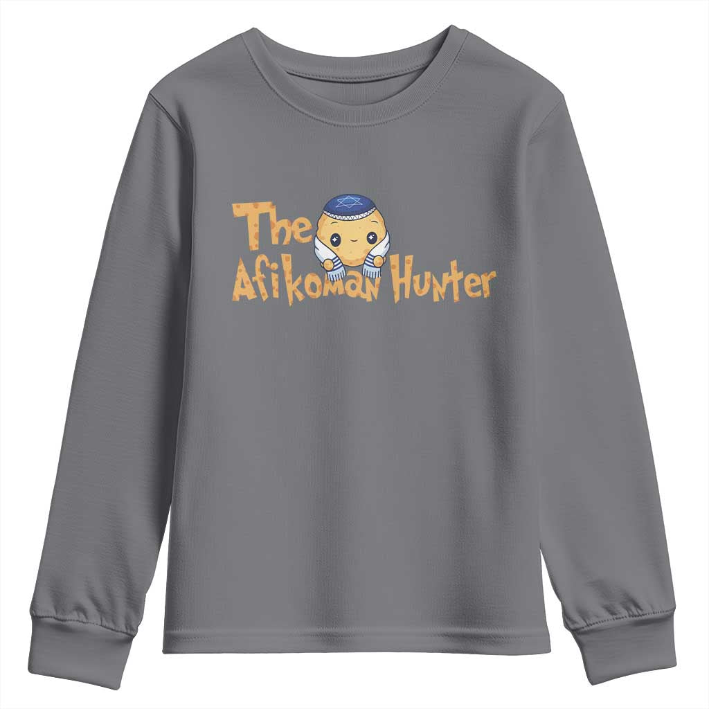Funny Passover Youth Sweatshirt Afikoman Hunter Jewish Family Seder Matzah