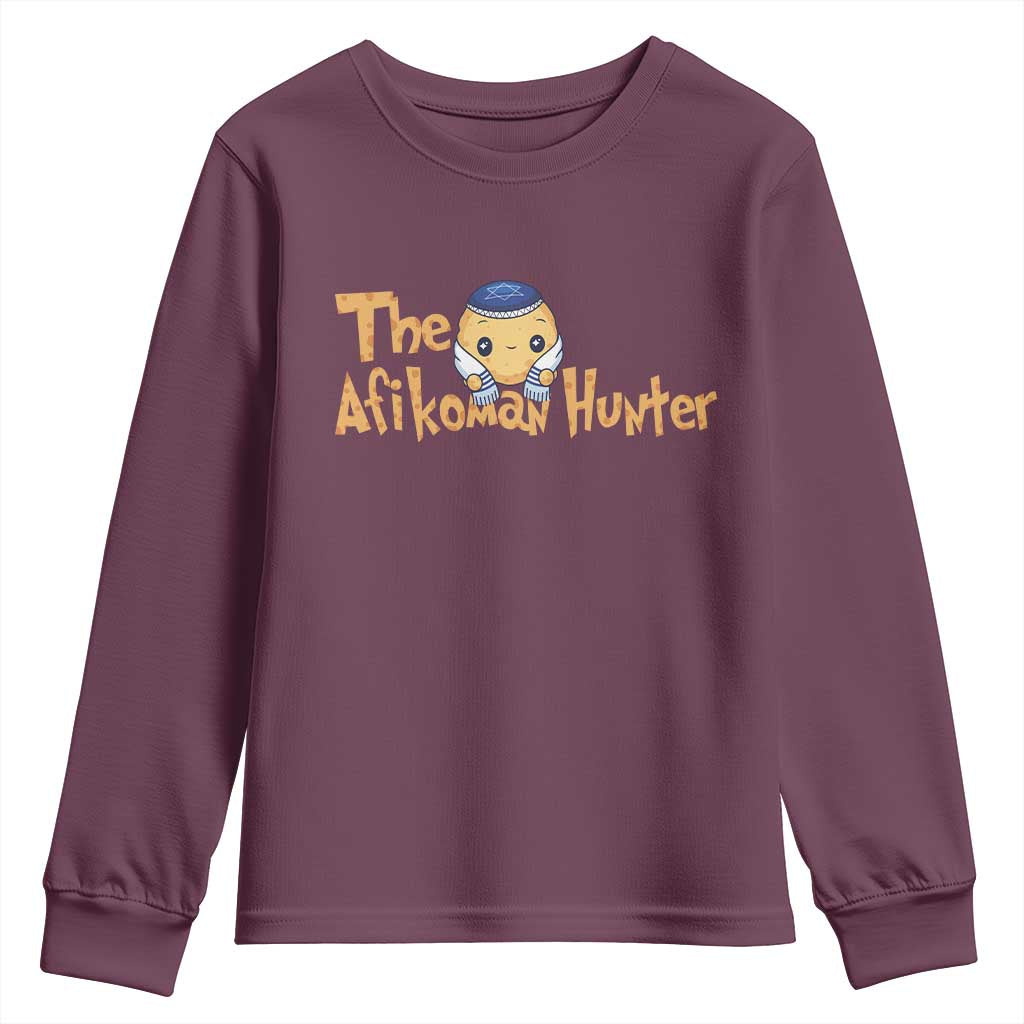 Funny Passover Youth Sweatshirt Afikoman Hunter Jewish Family Seder Matzah
