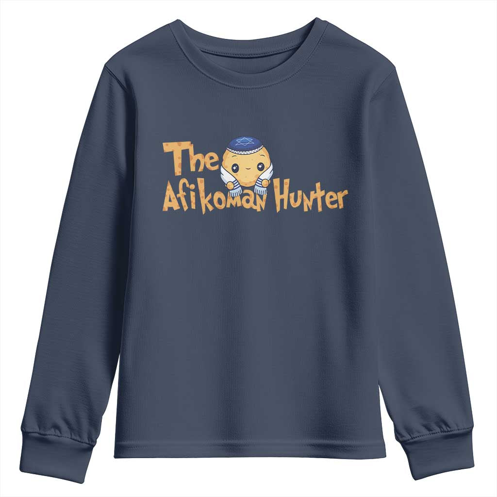 Funny Passover Youth Sweatshirt Afikoman Hunter Jewish Family Seder Matzah